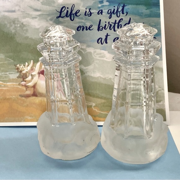 Other - Crystal Lighthouse Salt & Pepper Shakers, Vintage